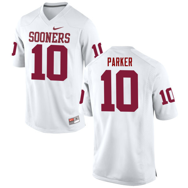 Men Oklahoma Sooners #10 Steven Parker College Football Jerseys Game-White - Click Image to Close